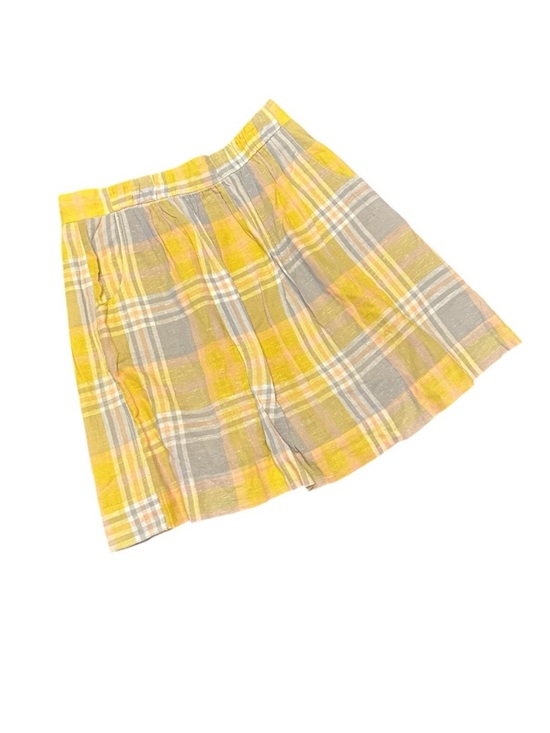 Fossil Dresses & Skirts - Fossil Yellow Gray Plaid Cotton Skirt Size Medium